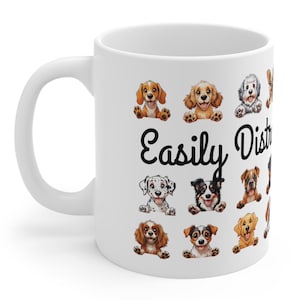 Easily distracted by dogs mug, Dog Owner Gift, Dog Mum, Dog Dad, Dog Mug, Parents of Dogs, Funny Dog Mug, Pet Owner Mug, Gift for Dog Lovers