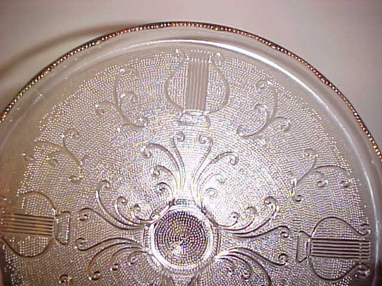 VINTAGE PEDESTAL GLASS HARP PATTERN CAKE STAND/PLATE Etsy