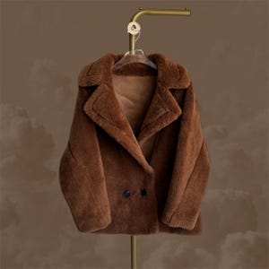 Premium Wool Teddy Coat - Caramel Brown