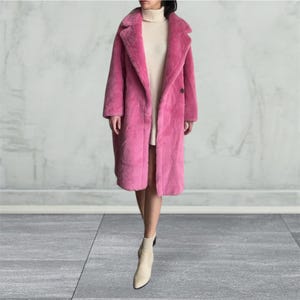 Premium Wool Teddy Coat - Bubblegum Pink