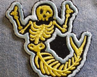 Mermaid Skeleton Embroidery Patch