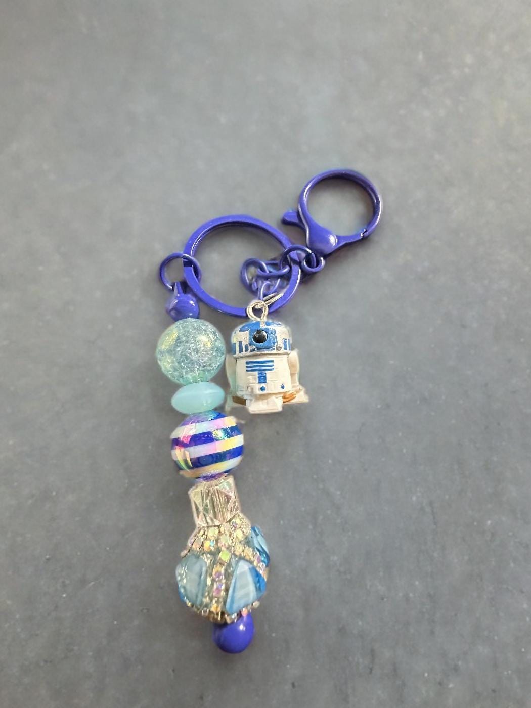 Handmade Star Wars Beaded Keychains – R2D2, C-3PO & Stormtrooper Charms – Geeky Gift for Fans