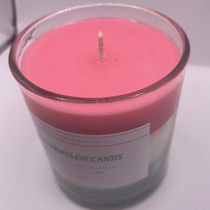 Watermelon Candy Soy Candle - Sweet Fruity Scent - Handmade layered candle - Summer Candle