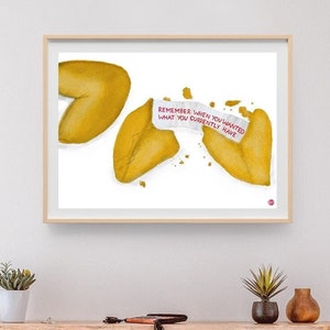 Fortune Cookie Digital Download Print | Minimalist Trendy Kitchen Decor | Motivational Gallery Wall Art | Mindfulness Home Decor Gift