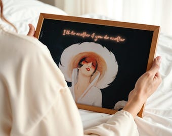 Your Call Print - I’ll Have Another Drink If You Do - Black Red White Cocktail Art (Digital Download)