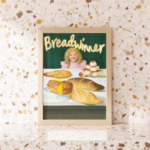 Impressão retrô para cozinha Breadwinner: Arte divertida para padaria (Download digital)