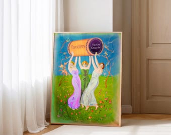 Girlhood Friendship Art Print: Whimsical Group Chat Funny (Digital Download)