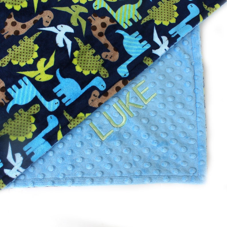 Blue Dinosaur Baby Blanket or Lovey Baby Boy Blanket Etsy