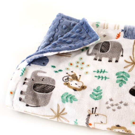Personalized Minky Baby Blanket Blue Boy Baby Blanket Baby Etsy