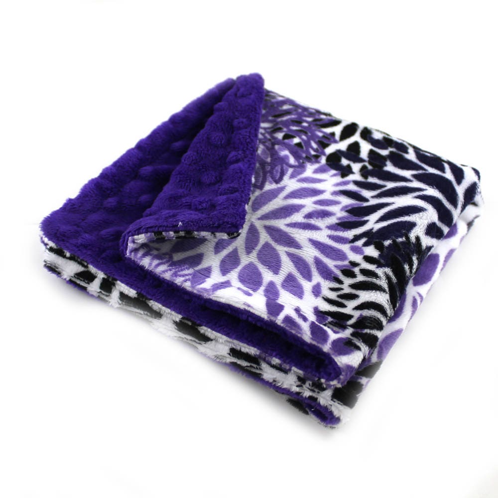 Personalized Baby Blanket Baby Lovey Blanket Floral Purple Etsy