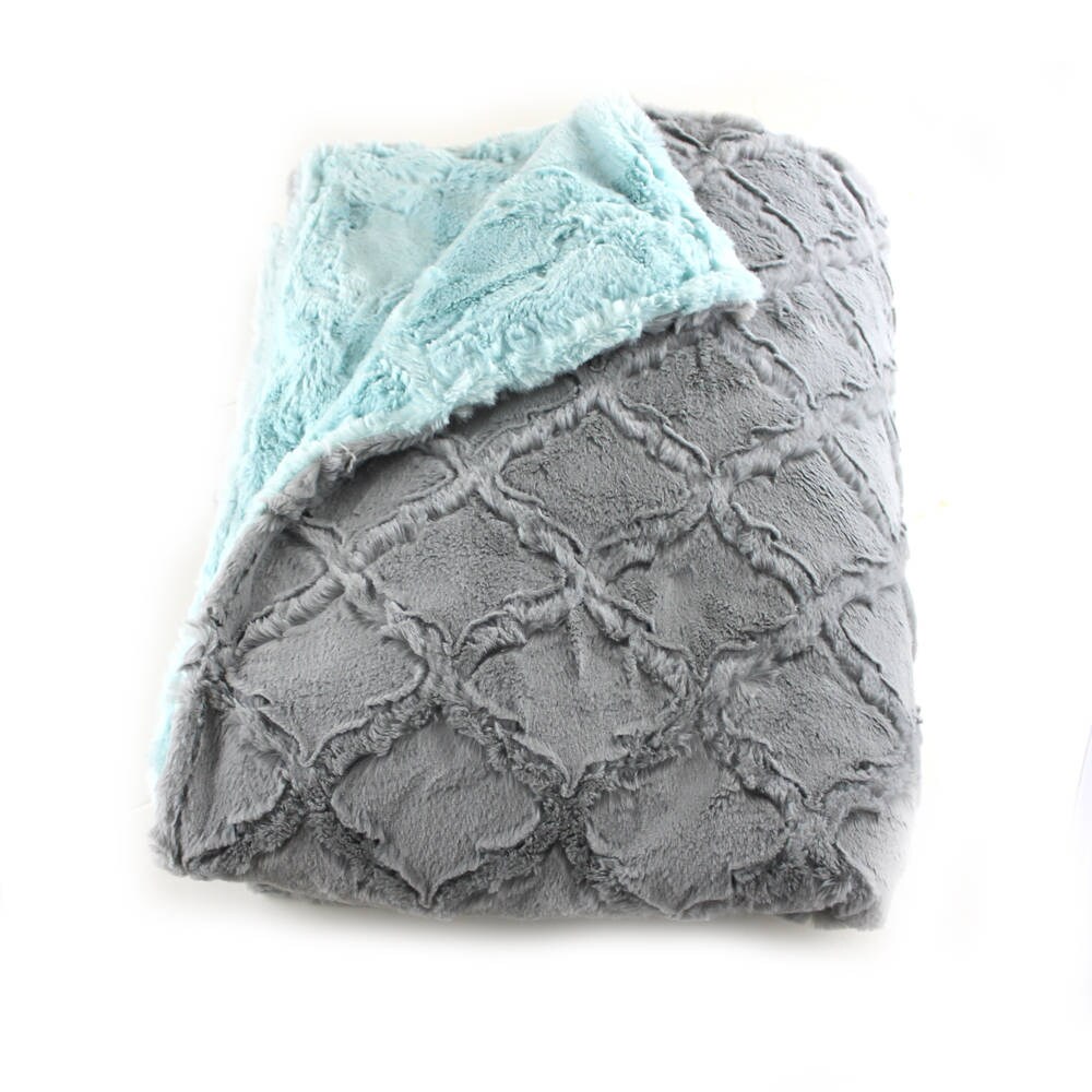 Minky Adult Blanket Blue Gray Blanket Gray Minky Throw Etsy