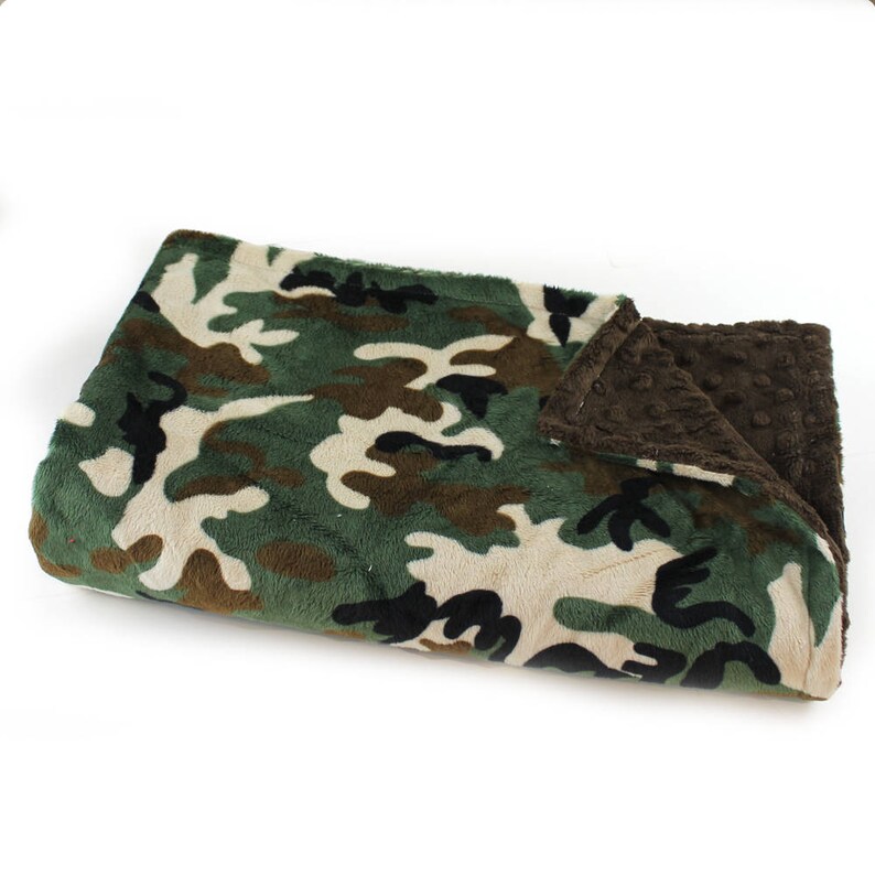 Personalized Baby Blanket Camo Minky Blanket Camo Baby Blanket Boy Green Brown Camouflage Blanket