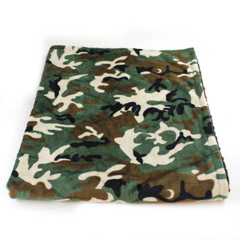 Personalized Baby Blanket Camo Minky Blanket Camo Baby Blanket Boy Green Brown Camouflage Blanket
