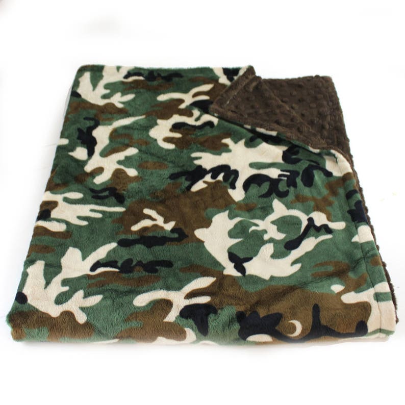 Personalized Baby Blanket Camo Minky Blanket Camo Baby Blanket Boy Green Brown Camouflage Blanket