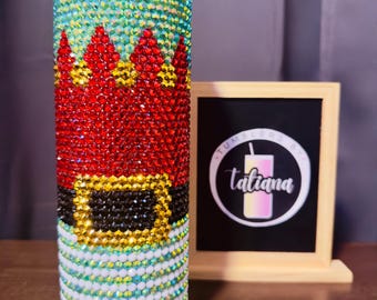 20oz Christmas elf rhinestone tumbler