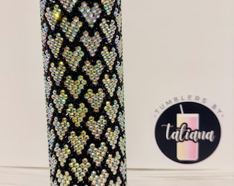 20oz diamond heart rhinestone tumbler