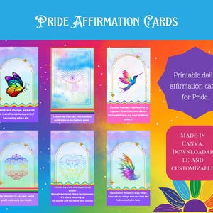 Pride Affirmation Cards | LGBTQ+ Self-Love Deck | Printable Mental Health & Empowerment Cards | Rainbow Healing