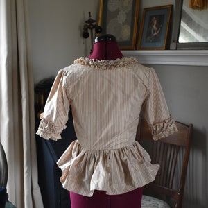 Striped silk Marie Antoinette Victorian inspired rococo costume top bodice 18th century image 5