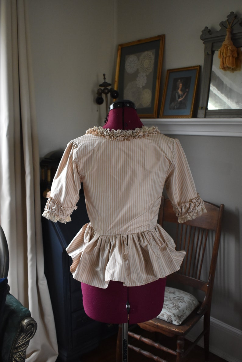 Striped silk Marie Antoinette Victorian inspired rococo costume top bodice 18th century image 5