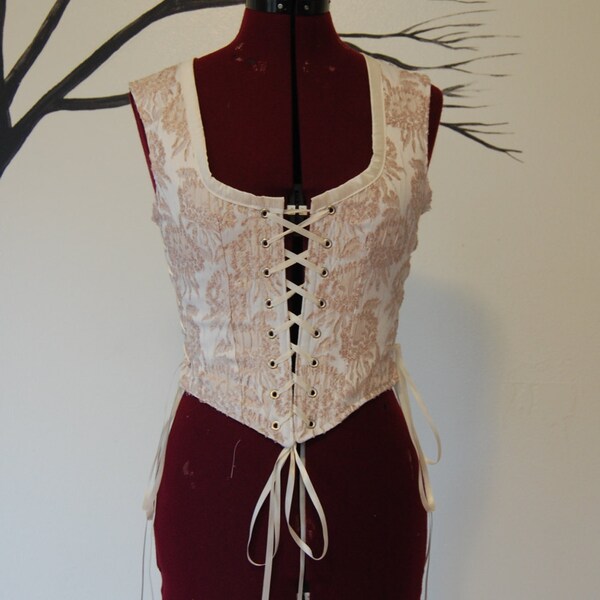 Peaches and cream lacing bodice modern victorian steampunk fashion goth halloween