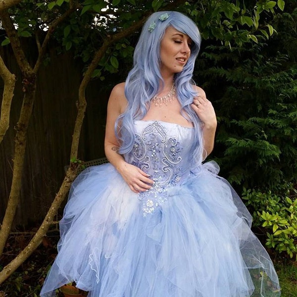 Up cycled wedding tatered fairy princess inspired costume halloween dress tulle tattered modern fashion