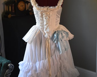 white Marie Antoinette Victorian inspired rococo costume top bodice 18th century