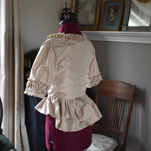 Striped silk Marie Antoinette Victorian inspired rococo costume top bodice 18th century image 4