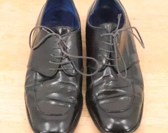 ALL SAINTS Black Topper Derby Lace Leather Creeper Shoes  display picture 1