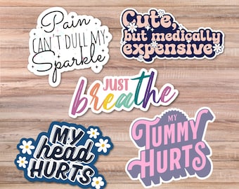 Spoonie Sticker Pack: Sparkly Girly Decals - Chronic Illness Awareness