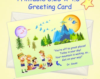 Kids Inspirational Greeting Card, Printable Encouragement Card, Positive Note Card, Kids Stationery, Lunchbox Notes, Classroom Motivation