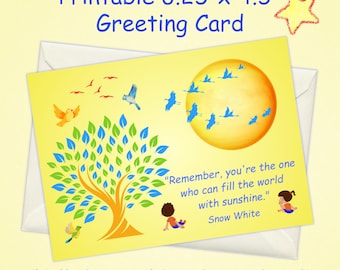 Kids' Inspirational Greeting Card | Kids Printable Encouragement Card | Positive Affirmation Note Card | Kids Stationery | Lunchbox Notes