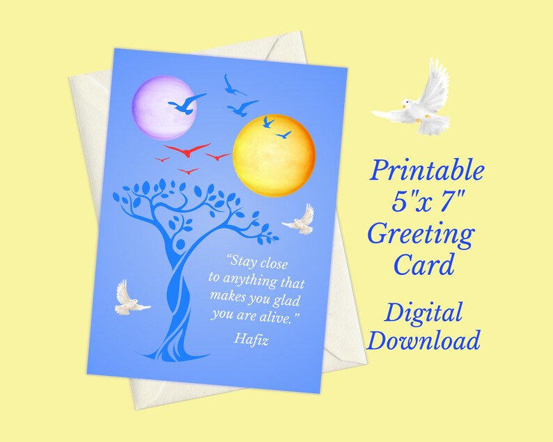Inspirational Greeting Card, Printable Note Card (digital Download ...