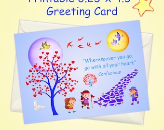 Kids Inspirational Greeting Card, Printable Encouragement Card, Positive Note Card, Kids Stationery, Lunchbox Notes, Classroom Motivation