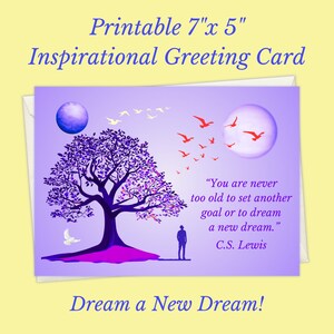 Inspirational Greeting Card, 7x5, Encouragement Card, C.S. Lewis Quote (Digital Download), Printable Stationery, Printable Greeting Card