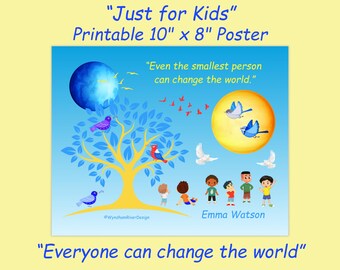 Inspirational Kids Posters, 10x8, Positive Affirmation, Kunst für Kinder, Kinderzimmer Dekor, Klassenzimmer Poster, druckbare Digital Home Wandkunst