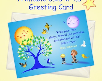 Kids Inspirational Greeting Card, Printable Encouragement Card, Positive Note Card, Kids Stationery, Lunchbox Notes, Classroom Motivation