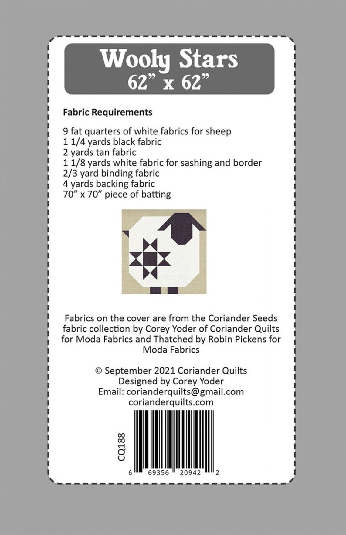 Wooly Stars Sheep Quilt Pattern From Coriander Quilts by Corey Etsy