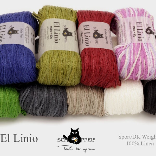 El Linio Yarn by Schoppel-Wolle- 100% Linen- Dk Weight- 164 yds/ Ball- Gorgeous Yarn!