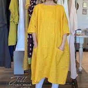 Vestido túnica Jill - Patrón de costura TGA9130 de Tina Givens - ¡Estilo Lagenlook! Incluye tallas grandes. S-3X - ¡Nuevo diseño!