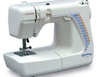 Janome Harmony 1017 Sewing Machine Works Great! W/ Cover and Extras! 10 Stitches- Rare!