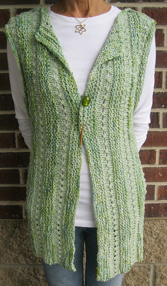 One Piece Sideways Vest Knitting Pattern - Etsy