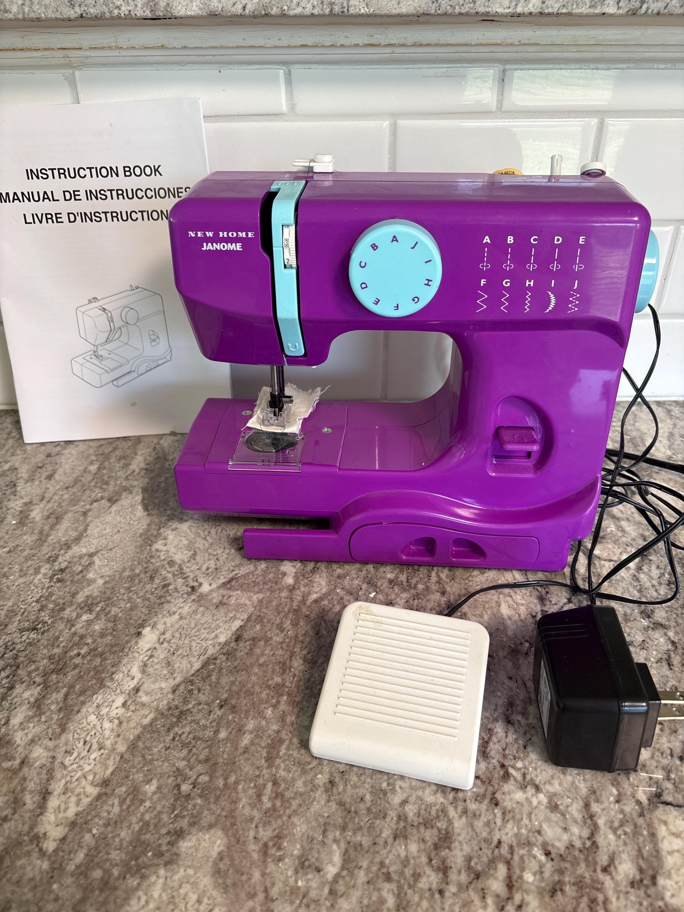Janome Compact Mini Purple Thunder Model 525B Sewing Machine