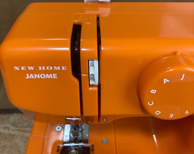 Janome New Home Sewing Machine Orange Blaze 525B TESTED WORKS W janome-new-home-sewing-machine-orange-blaze-525b-tested-works-w