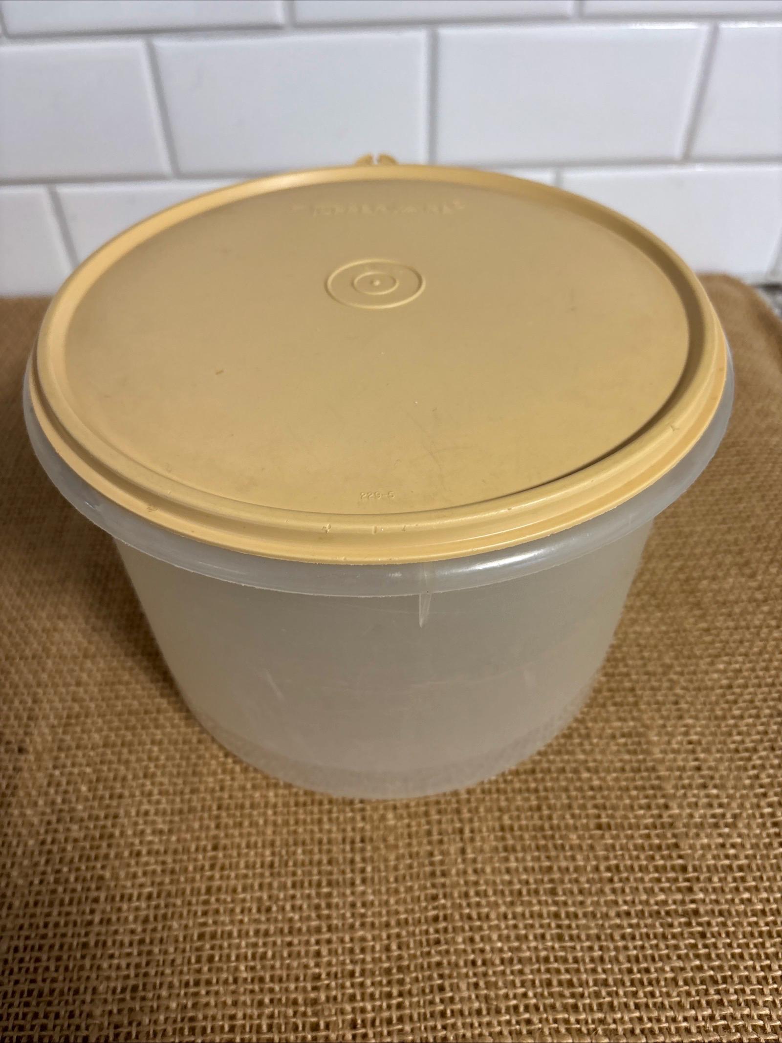 Vintage Tupperware Container 266-10 With 229-5 Tan Lid Retro Kitchen ...