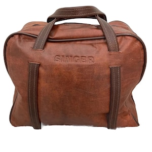Vintage Singer Sewing Machine Travel Vinyl Carry Case Storage Bag