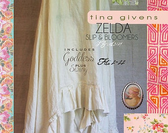 Zelda Slip & Bloomers TGP-A3124 Sewing Pattern by Tina Givens- Lagenlook Style! Includes Plus Sizing!