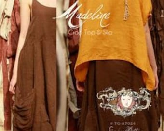Madeline Crop Top & Slip TGP-A7024  Sewing Pattern by Tina Givens- Lagenlook Style! Sz.XS- 3X