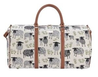 Tapestry Large Duffle Bag Overnight Bags, Weekend Bag Carry On Bag Sheep- Includes Removable Shoulder Strap!