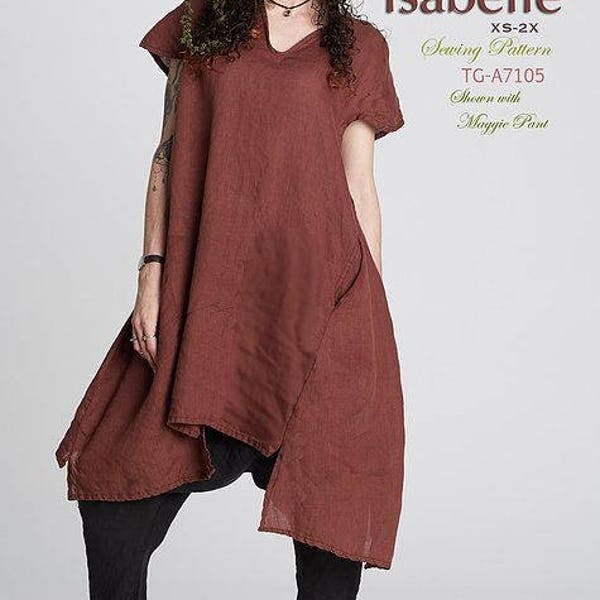 ISABELLE Tunic DRESS TG- A7105 by Tina Givens Lagenlook - Sewing Pattern- New Design!