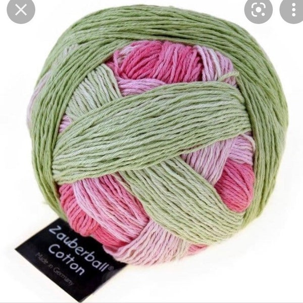 Schoppel Zauberball Cotton- Self Striping Gradient Organic  Yarn From Germany Color 2340 Good Times